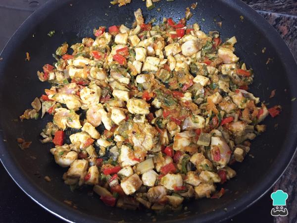 Recette de pâtes au poulet, légumes et soja - Étape 6