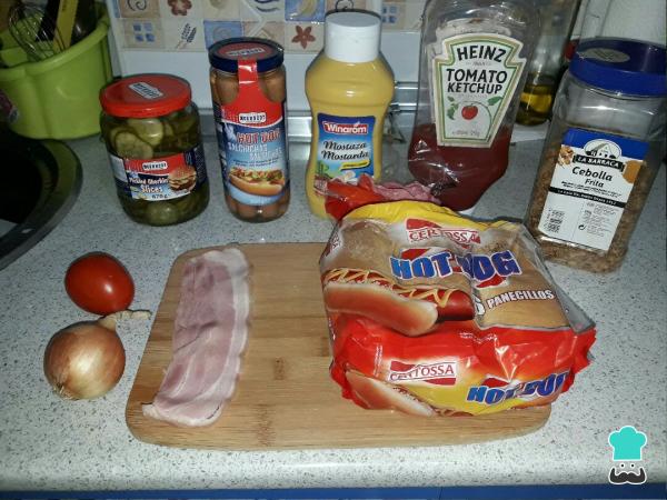 Recette de hot-dogs au bacon et au fromage - Étape 1