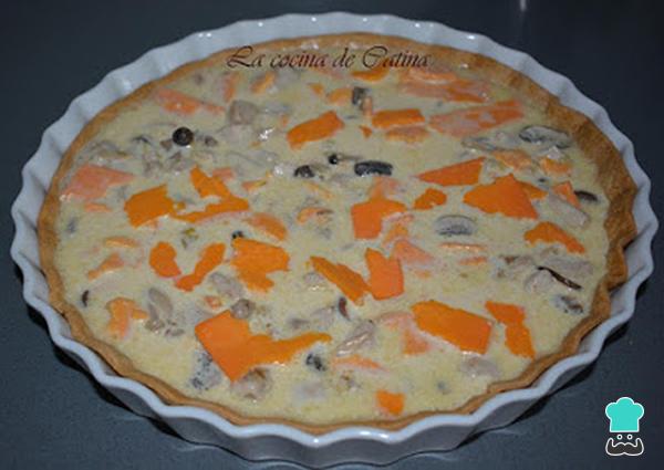 Recette de quiche au poulet, aux champignons et au fromage - Étape 5