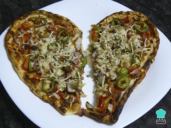 Recette de pizza en forme de coeur