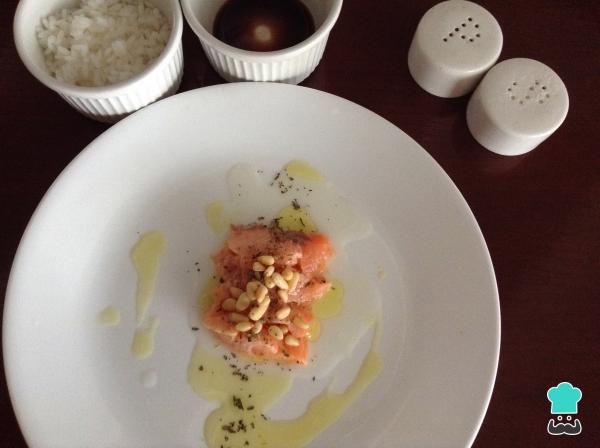 Recette de sashimi au saumon et au basilic - Étape 5