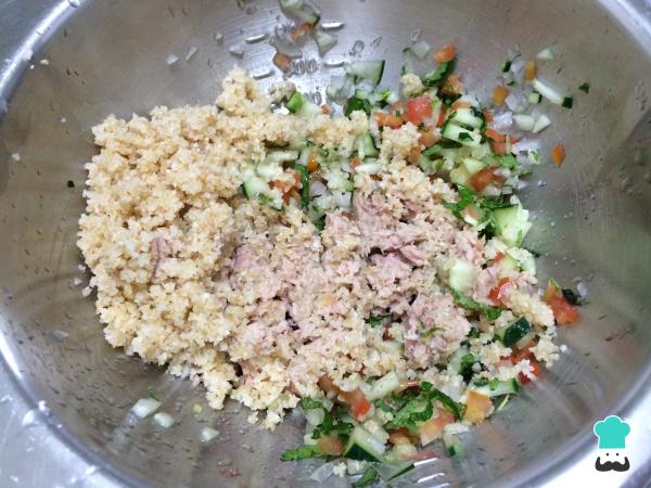 Recette de salade au blé américain et au thon - Étape 4