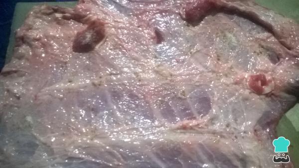 Recette de Sobrebarriga farci au jambon et fromage - Étape 2