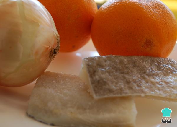 Recette de salade de morue et d'orange - Étape 1