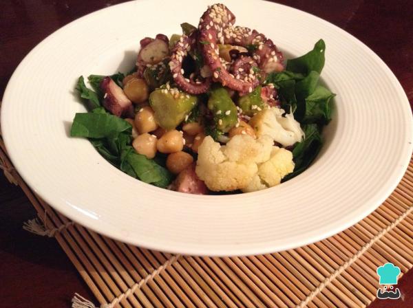 Recette de salade de pois chiches à la pieuvre