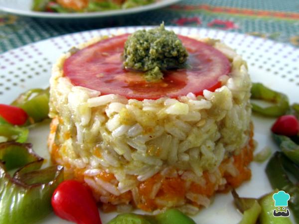 Recette de timbale de riz à la purée de légumes
