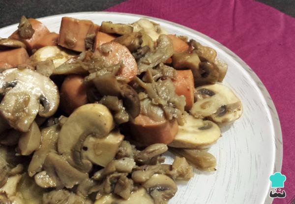 recette saucisses aux champignons