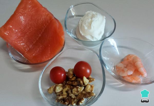 Recette de brochettes de saumon fumé - Étape 1