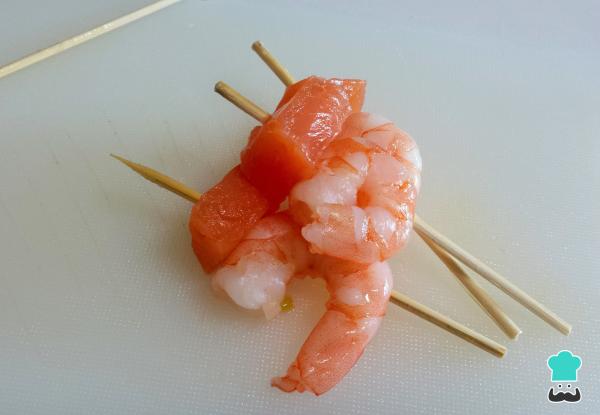 Recette de brochettes de saumon fumé - Étape 5