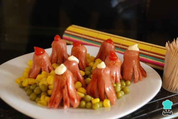 Recette de saucisses en forme de poulpe - Étape 4