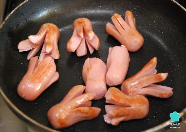 Recette de saucisses en forme de poulpe - Étape 3