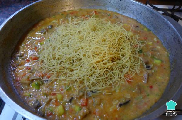 Recette de fideuá aux légumes - Étape 9