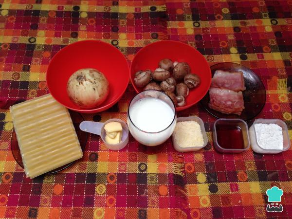 Recette de lasagne aux champignons - Étape 1