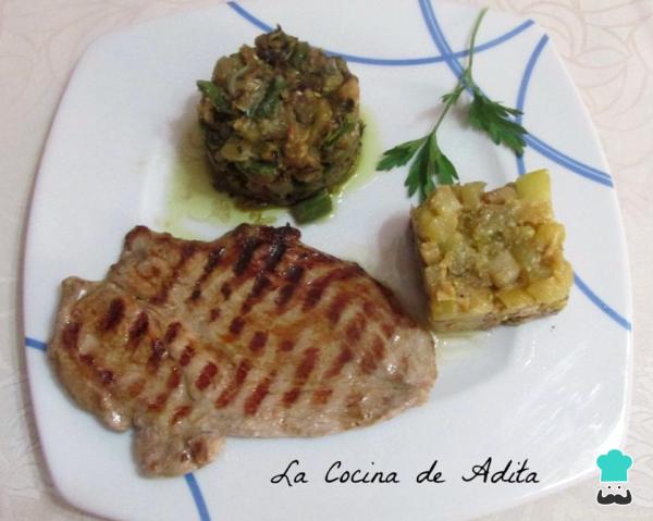 Filets de veau aux légumes sautés