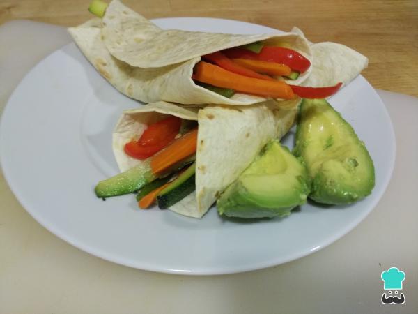 Recette Wrap de légumes aux légumes rôtis