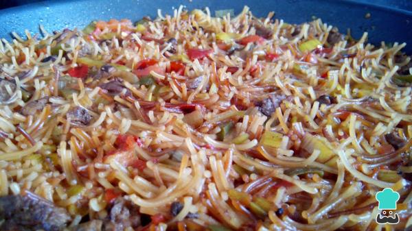 Recette de Fideo a banda avec longe de boeuf