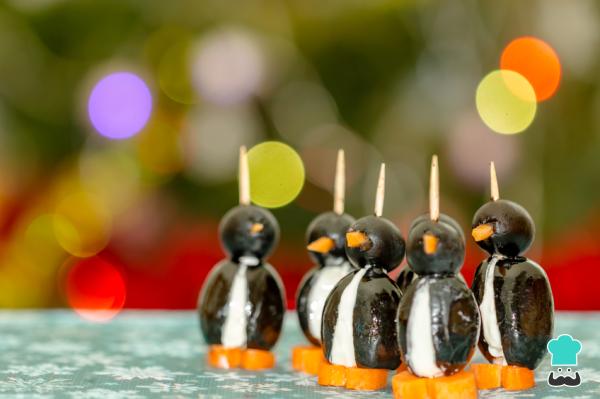 Recette de pingouin aux olives et au fromage