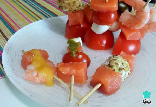 recette Brochettes de saumon fumé