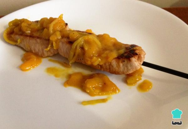 Brochettes de porc avec recette de chutney de mangue - Étape 6