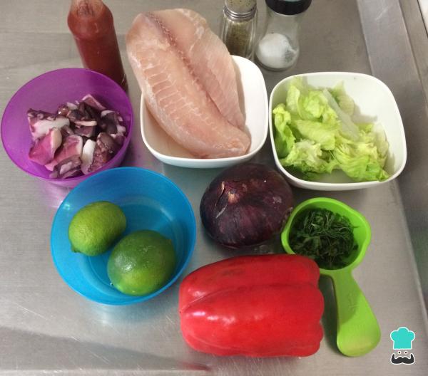 Recette de ceviche de poulpe et de poisson - Étape 1