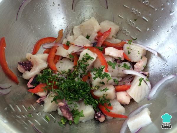 Recette de ceviche de poulpe et poisson - Étape 4