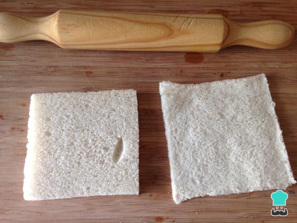 Recette de roulés au saumon fumé avec pain de mie - Étape 4