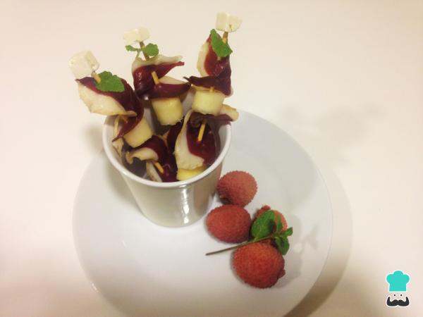 Recette de canapés de fruits au jambon de canard