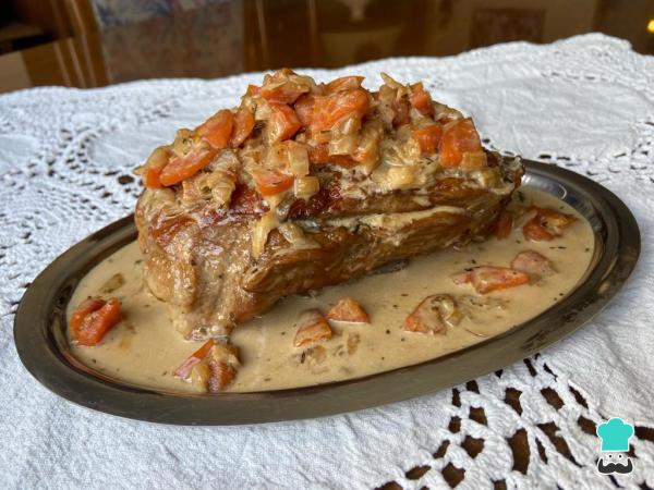 Recette de Bondiola al disco avec bière et crème