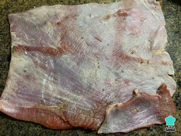 Recette de Matambre au four avec du papier aluminium - Étape 2