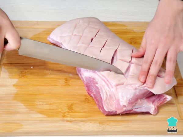 Recette de porc cylindrique - Étape 1