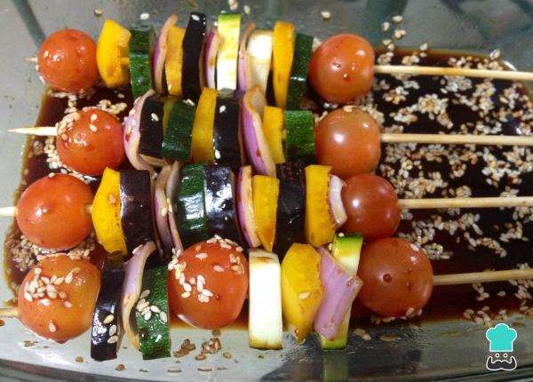 Recette de brochettes de légumes à l'orientale - Étape 4