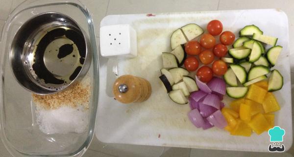 Recette de brochettes de légumes à l'orientale - Étape 1