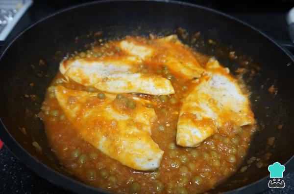 Recette Daurade sauce tomate et petits pois - Étape 10