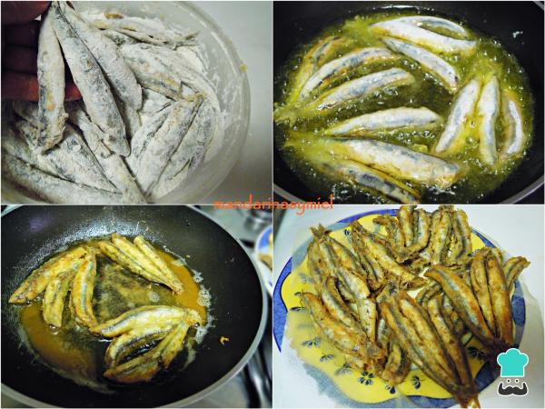 Recette d'anchois frits marinés - Étape 3