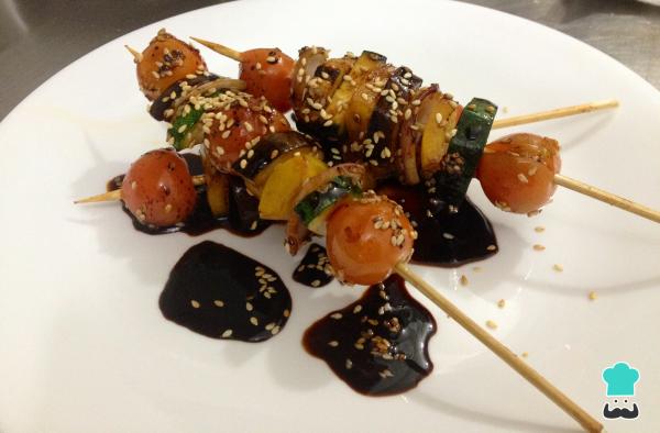 Recette de brochettes de légumes à l'orientale