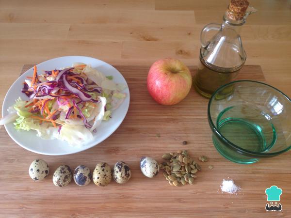 Recette de salade aux œufs de caille - Étape 1