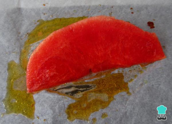 Recette de carpaccio de pastèque au four - Étape 2