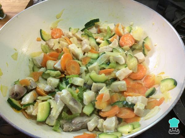 Recette Empereur aux légumes - Étape 3