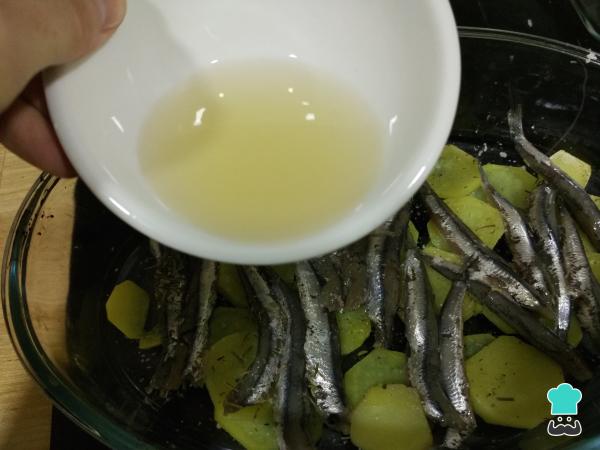 Recette d'anchois au four avec pommes de terre - Étape 4