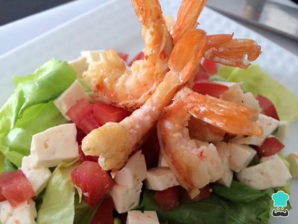 Recette de salade tiède de crevettes