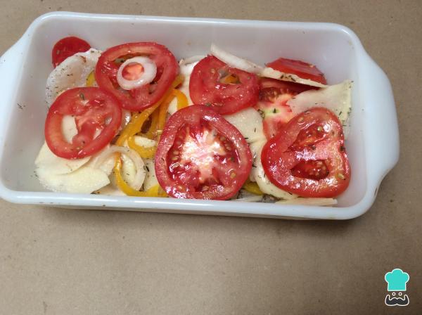 Recette de bar au four avec légumes - Étape 6