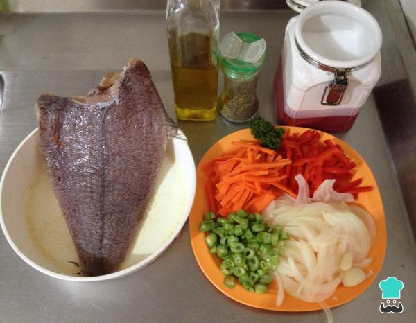 Recette de Sole aux légumes au four - Étape 1