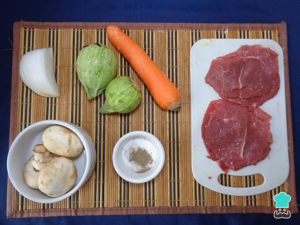 Recette de Steak farci aux légumes au four - Étape 1