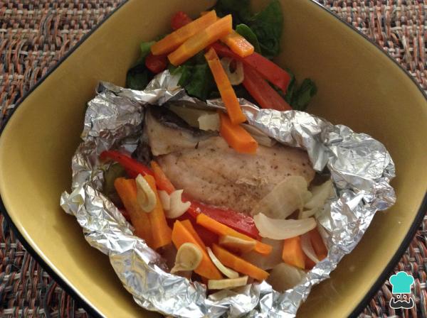 Recette Saumon en papillote aux légumes - Étape 6