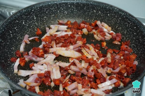 Recette de Macaroni au chorizo ​​et bacon - Étape 4