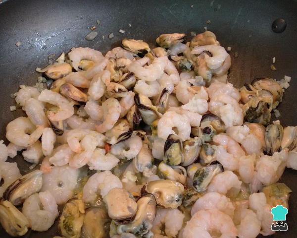 Recette de Nouilles aux crevettes et crème - Étape 4