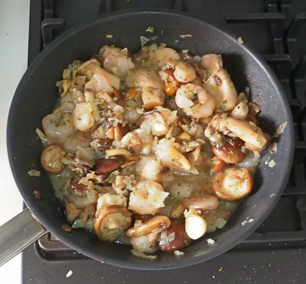 Recette Spirales aux champignons et crevettes (sans gluten) - Étape 3