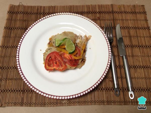 Recette de Corvina au four avec des légumes