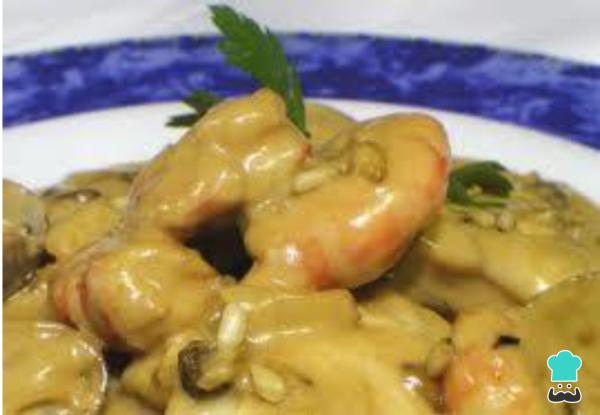 Recette de Lotte à la sauce Oloroso aux palourdes et crevettes