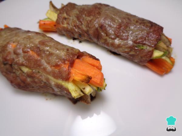 Recette de Steak farci aux légumes au four
